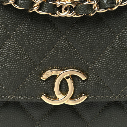 Chanel Caviar Quilted Coco First Clutch With Chain Khaki 9 of 11