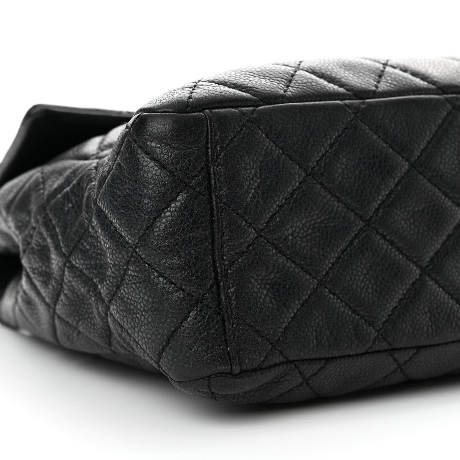 Chanel Washed Caviar Quilted Maxi Single Flap Black 9 of 13