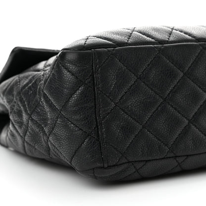 Chanel Washed Caviar Quilted Maxi Single Flap Black 9 of 13