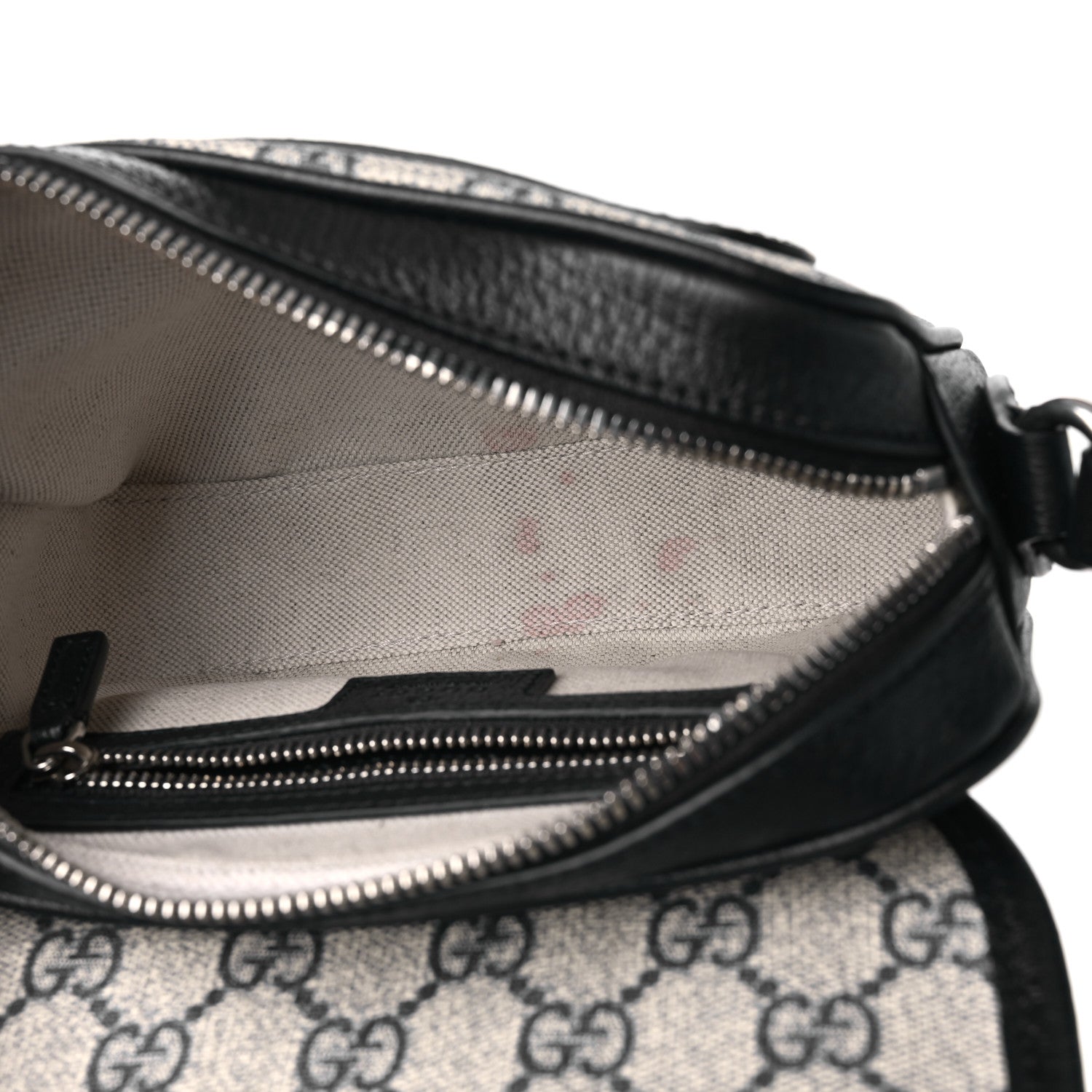 Gucci GG Supreme Monogram Textured Dollar Calfskin Mini Ophidia Flap Shoulder Bag Beige Blue 5 of 11