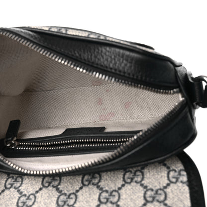 Gucci GG Supreme Monogram Textured Dollar Calfskin Mini Ophidia Flap Shoulder Bag Beige Blue 5 of 11