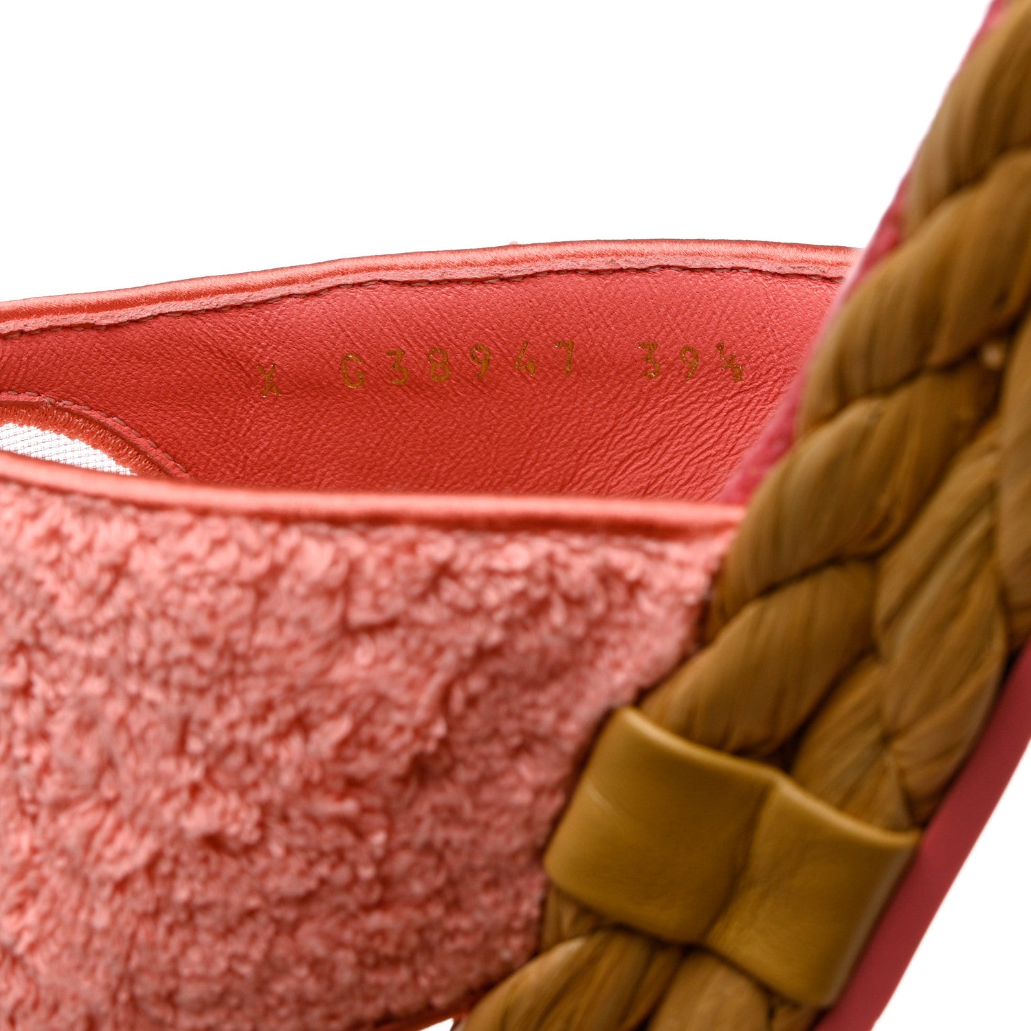 Chanel Terry Cloth Raffia CC Logo Thong Sandals 39.5 Pink 6 of 8