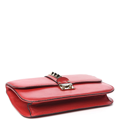 Valentino Garavani Vitello Medium Glam Lock Rockstud Flap Red 3 of 10