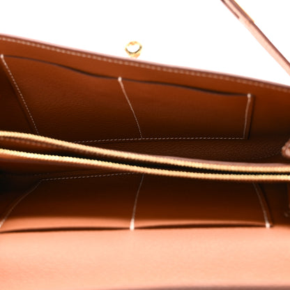 Hermes Evercolor Kelly Wallet To Go Gold 5 of 10