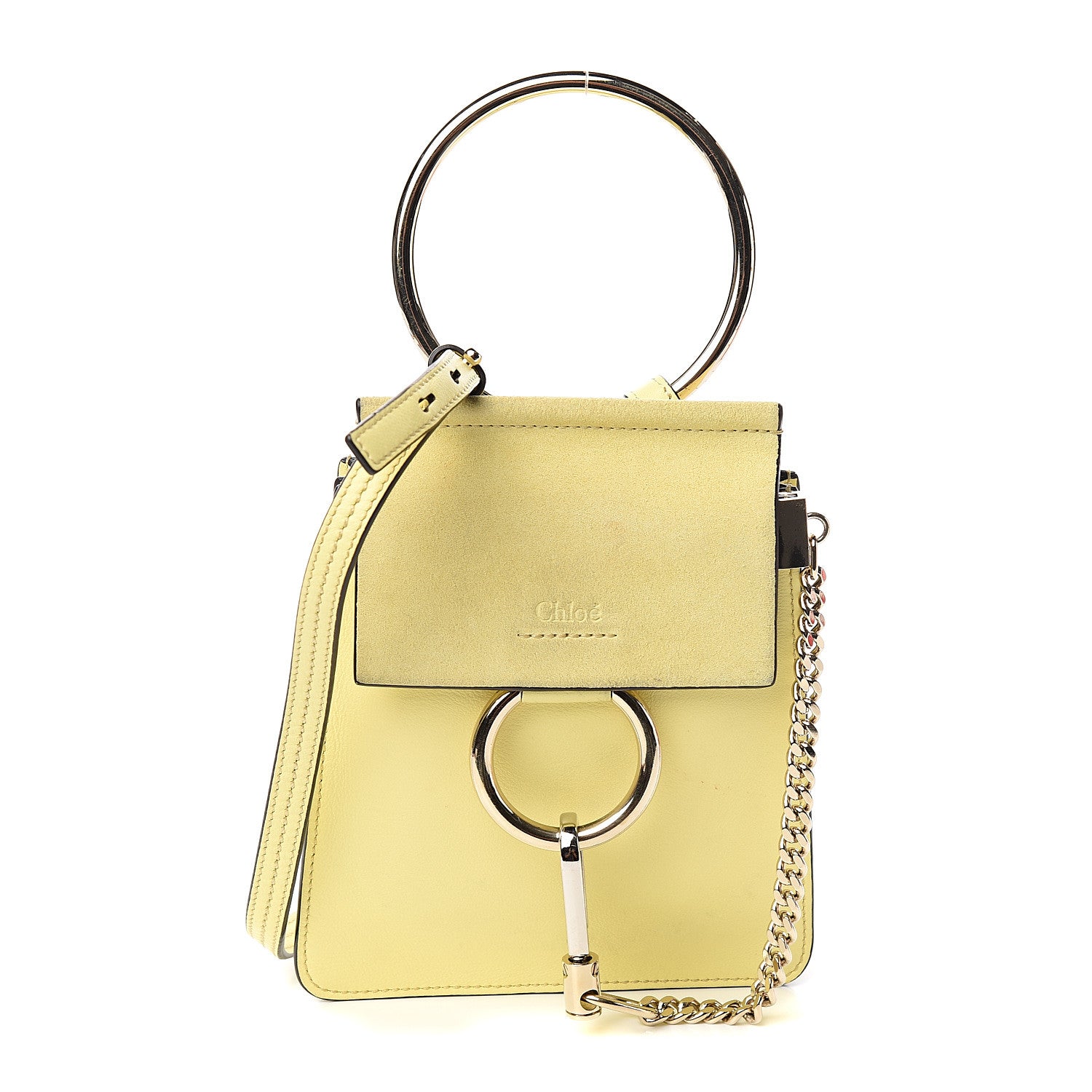 Chloe Suede Calfskin Mini Faye Bracelet Bag Lemonade 1 of 10