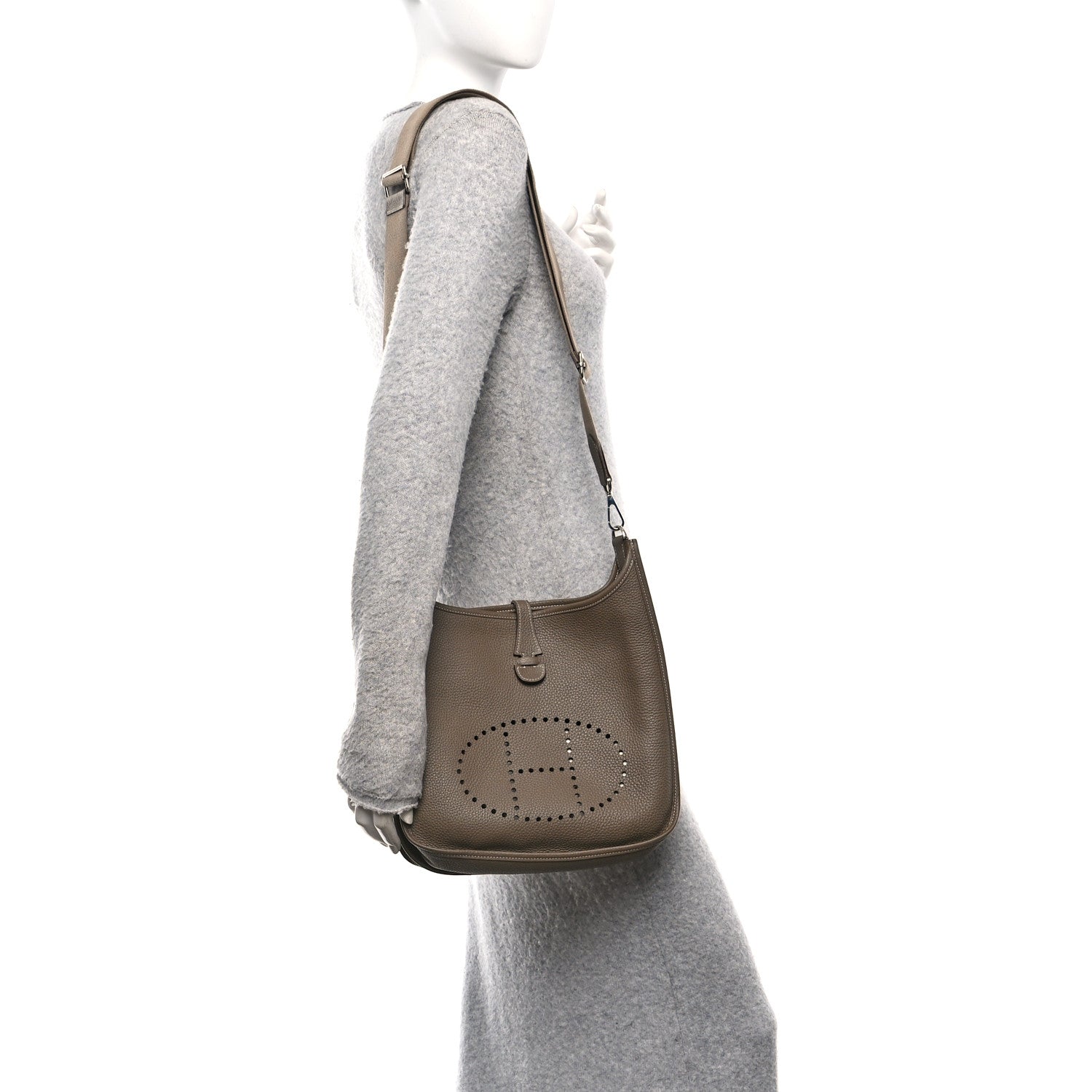 Hermes Taurillon Clemence Evelyne III PM Etoupe 2 of 10