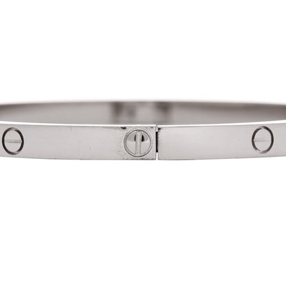 Cartier 18K White Gold Small LOVE Bracelet 16 4 of 8