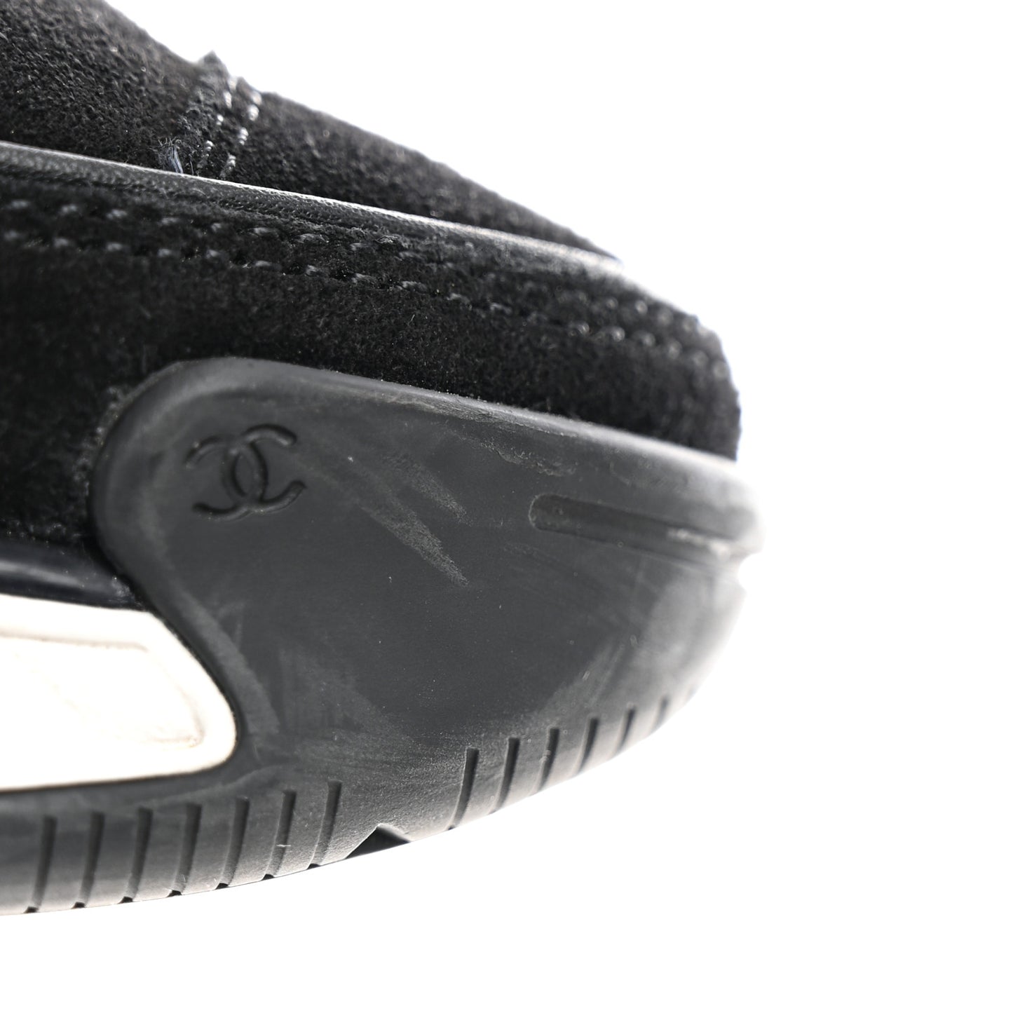 Suede Calfskin Nylon Grosgrain CC Sneakers 37.5 Black