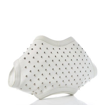 Alexander McQueen Calfskin Studded De Manta Clutch White 3 of 10