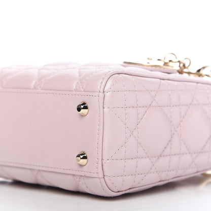 Christian Dior Metallic Lambskin Cannage Mini Lady Dior Lotus 7 of 10