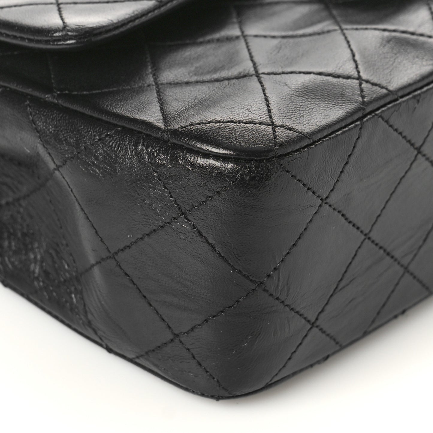 Lambskin Quilted Small Double Flap Black