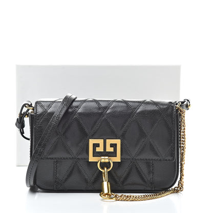 Givenchy Goatskin Quilted GV3 Mini Pocket Convertible Bag Black 10 of 10