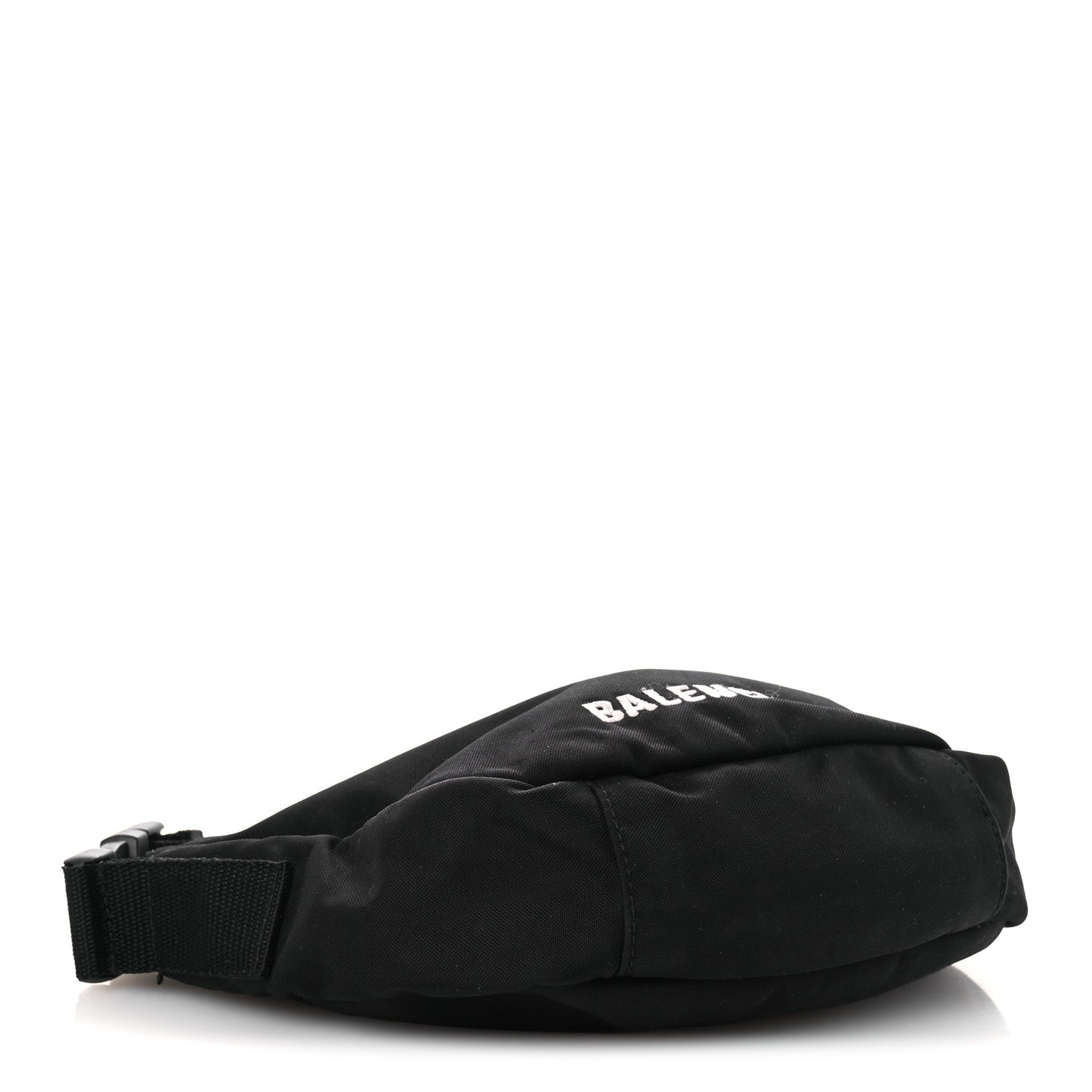 Recycled Sport Nylon Logo Embroidered Wheel Sling Bag Black White