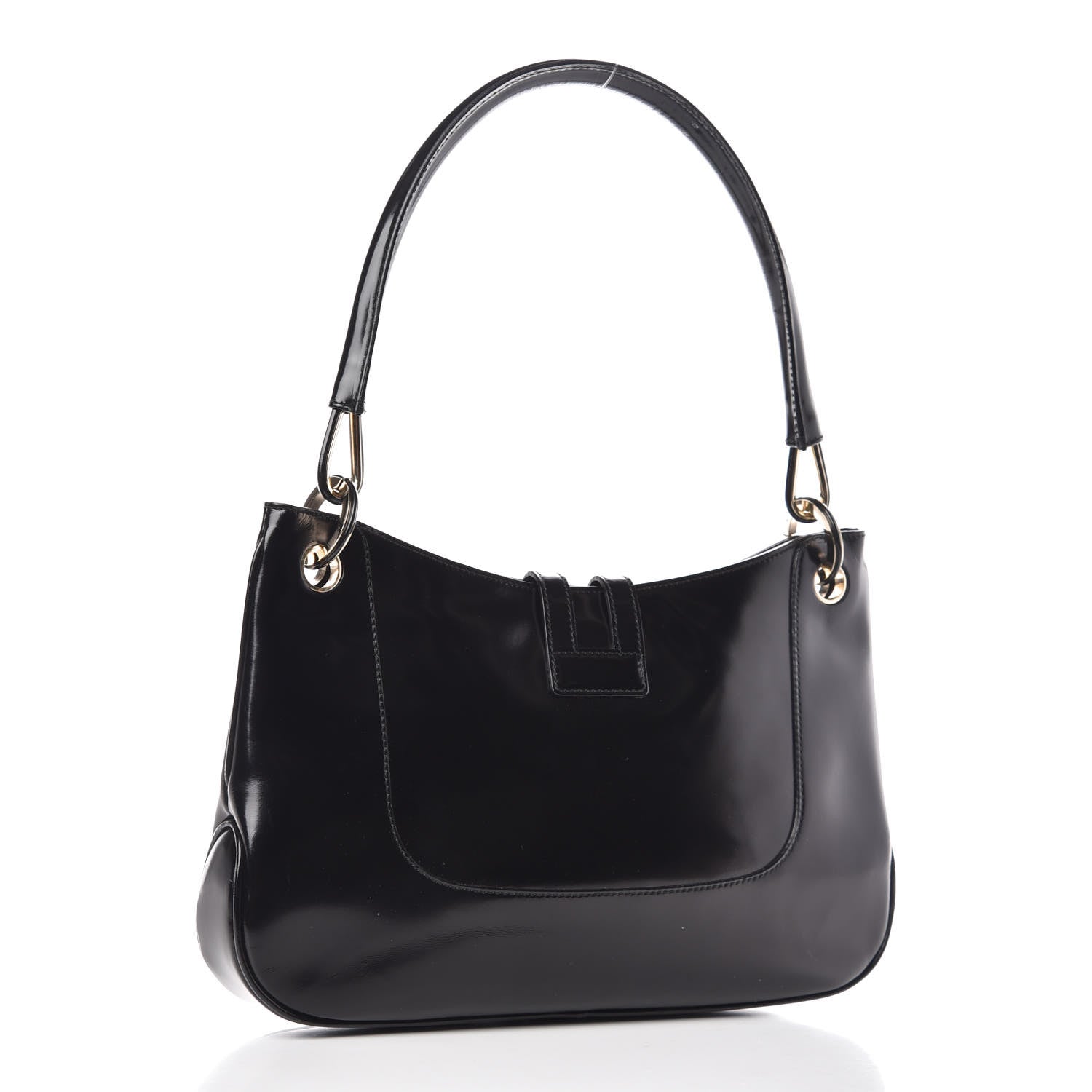 Gucci Polished Calfskin Small Hobo Black 3 of 12