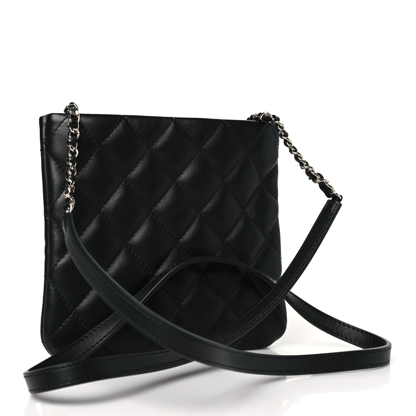 Lambskin Quilted Uniform Crossbody Bag Black