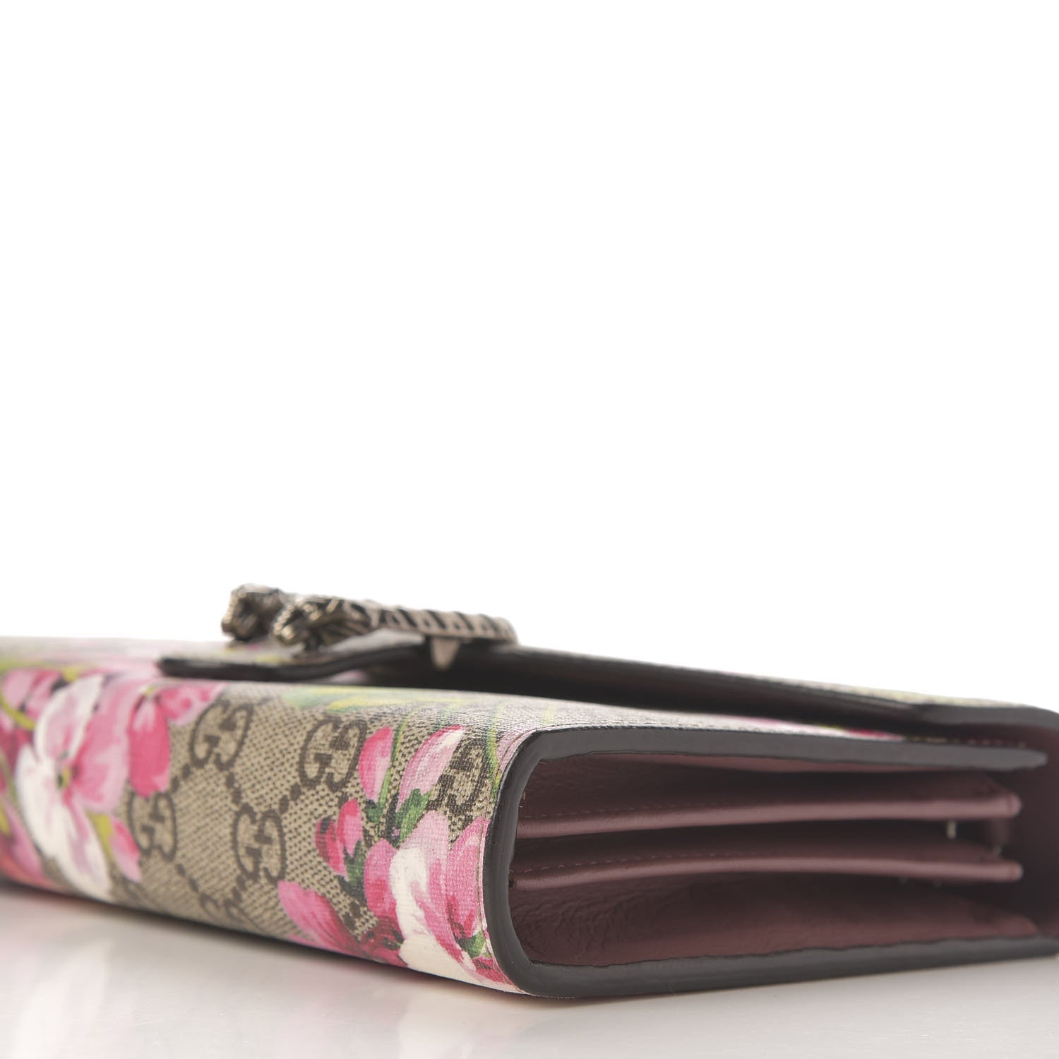 Gucci GG Supreme Monogram Blooms Mini Dionysus Chain Wallet Beige Multicolor Dry Rose 7 of 8