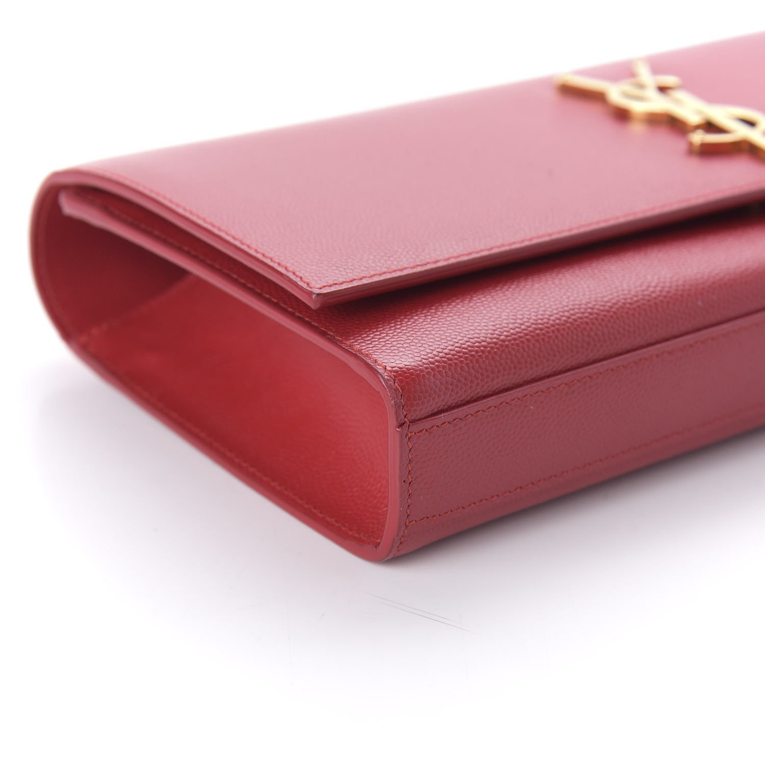 Saint Laurent Grain De Poudre Classic Monogram Cassandre Clutch New Red 6 of 9