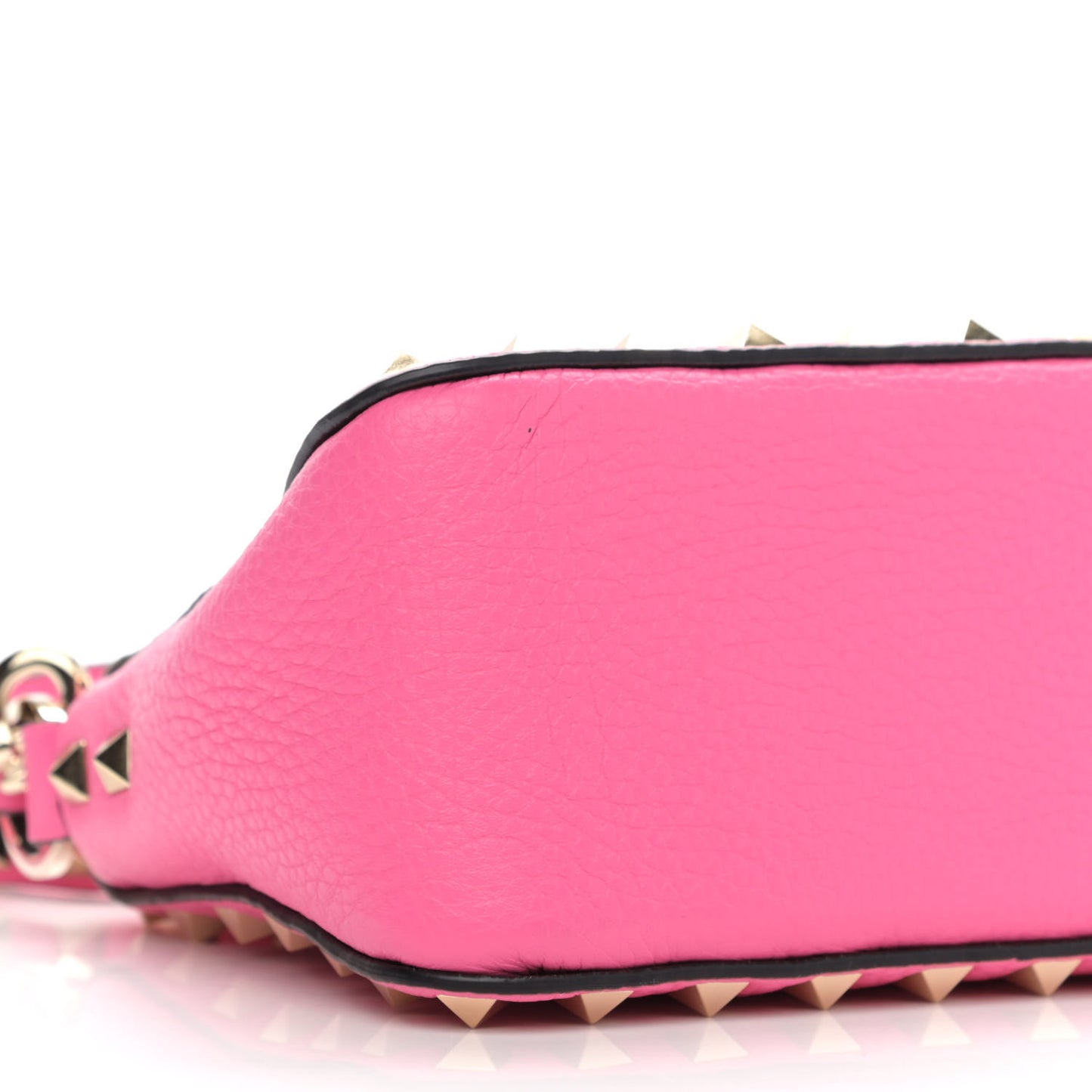 Pebbled Calfskin Small Rockstud Flip Lock Shoulder Bag Dawn Pink