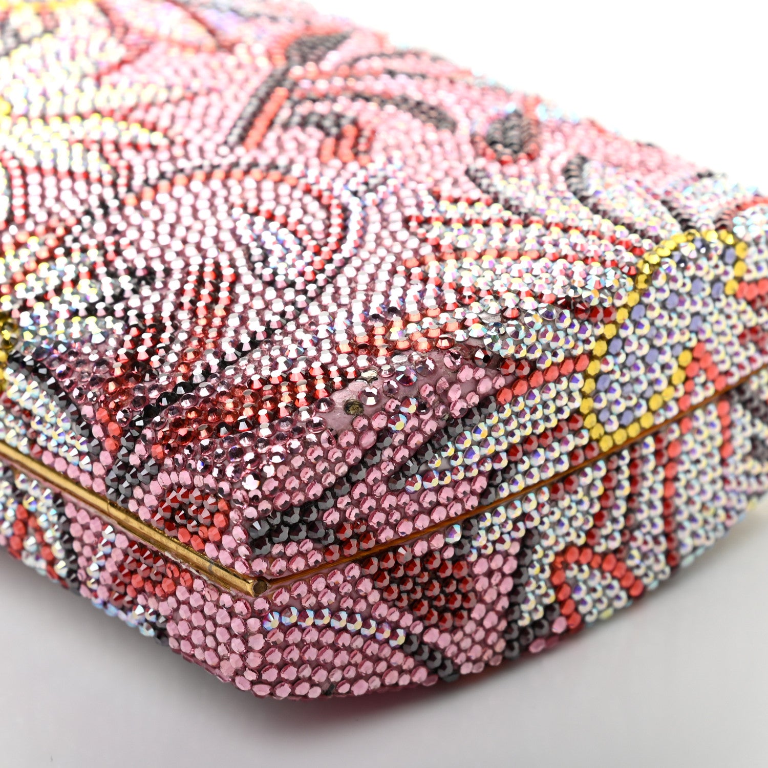 Judith Leiber Swarovski Crystal Floral Miniaudiere Clutch Pink Multicolor 7 of 10