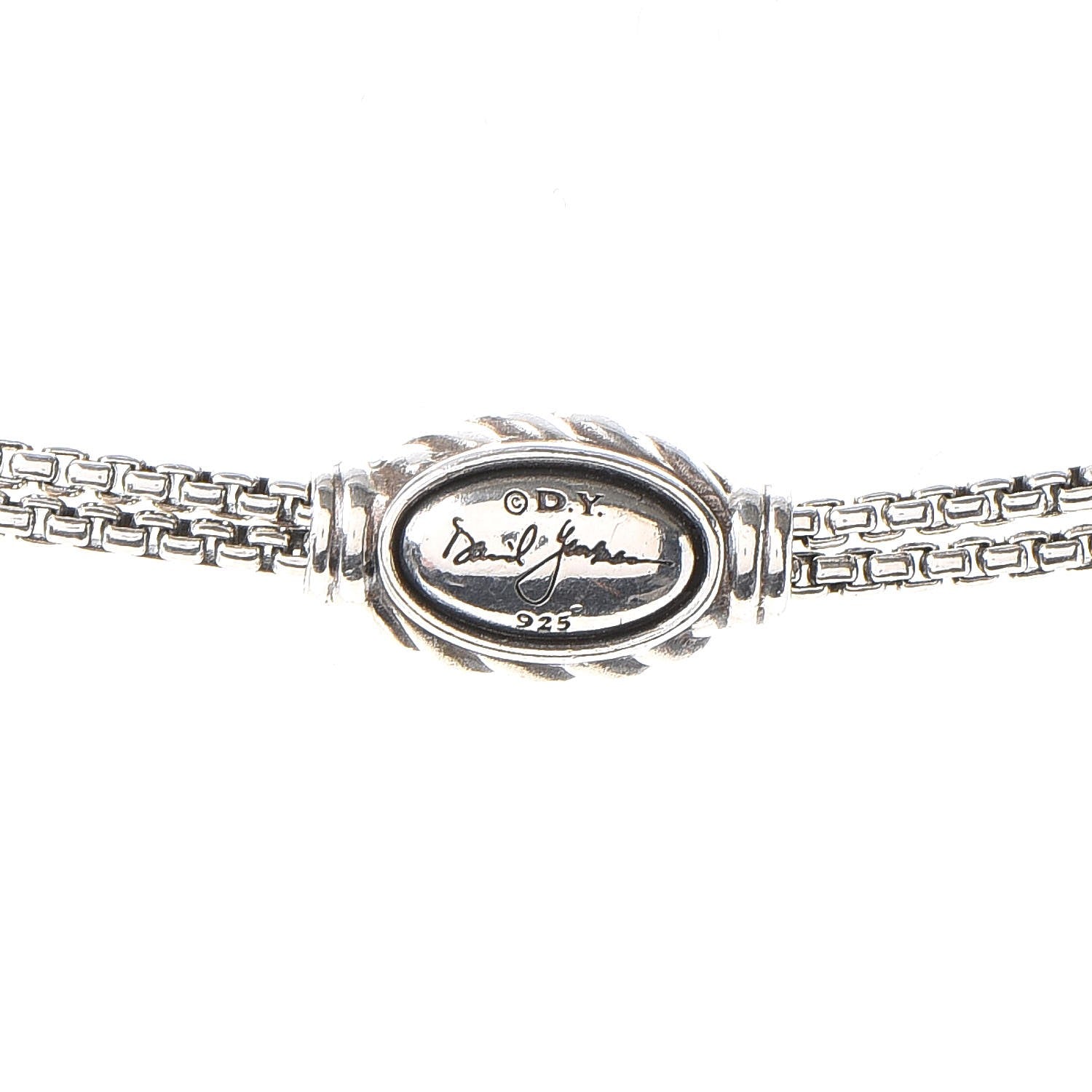David Yurman Sterling Silver 14K Yellow Gold Crossover Pendant Necklace 6 of 6