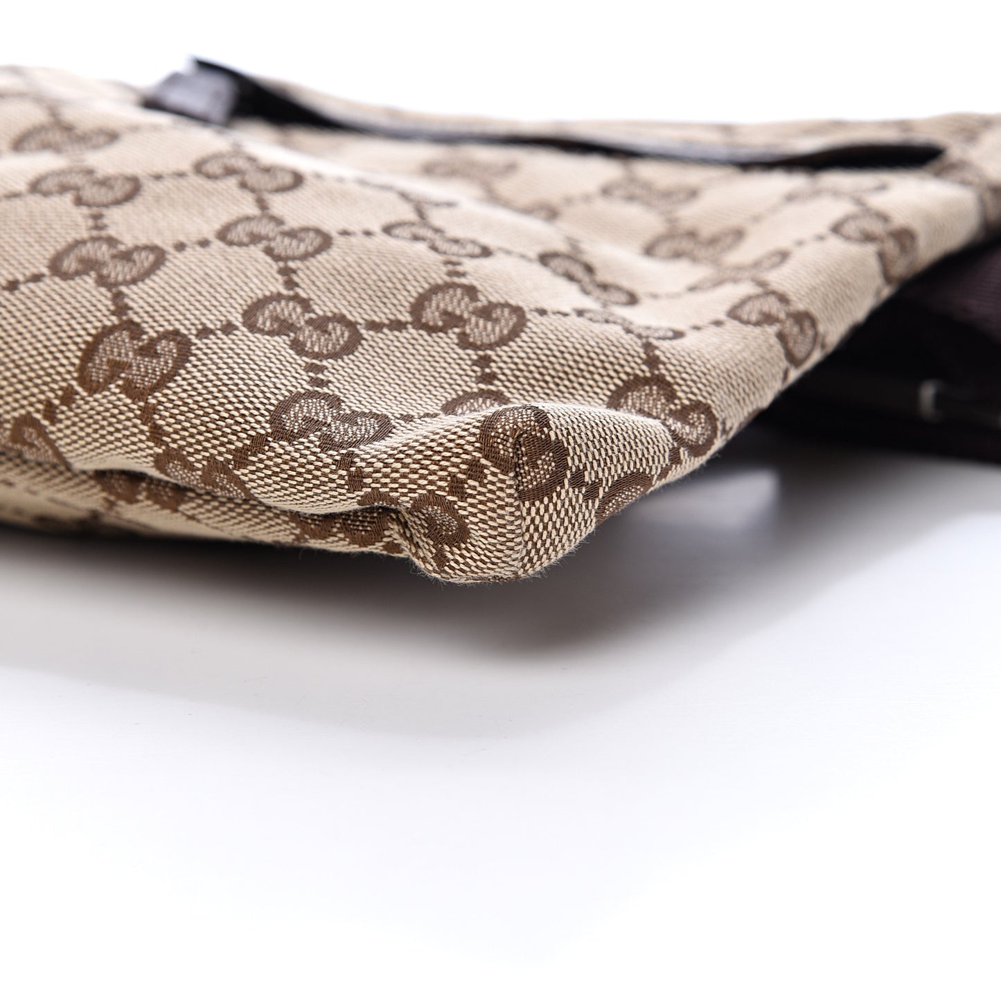 GG Monogram Double Pocket Belt Bag Dark Brown