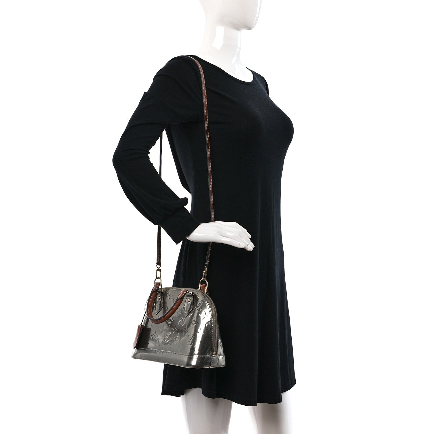 Louis Vuitton Vernis Alma BB Gris Metal 2 of 14