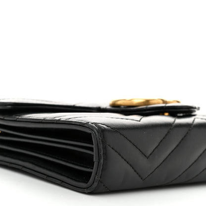 Gucci Calfskin Matelasse GG Marmont Chain Wallet Black 9 of 12