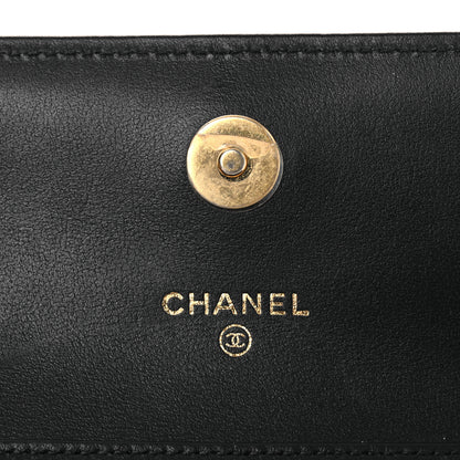 Chanel Patent Enamel Quilted Coco Hearts Clutch With Chain Black 6 of 14