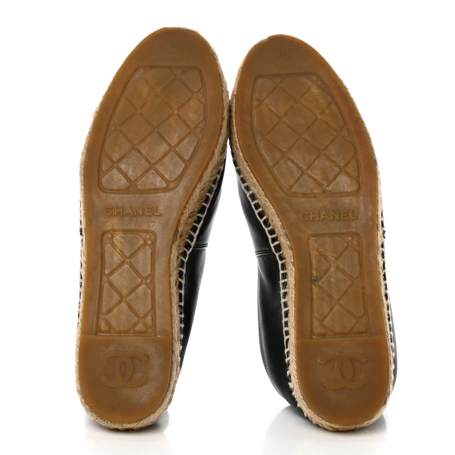 Chanel Lambskin CC Espadrilles 38 Black 5 of 10
