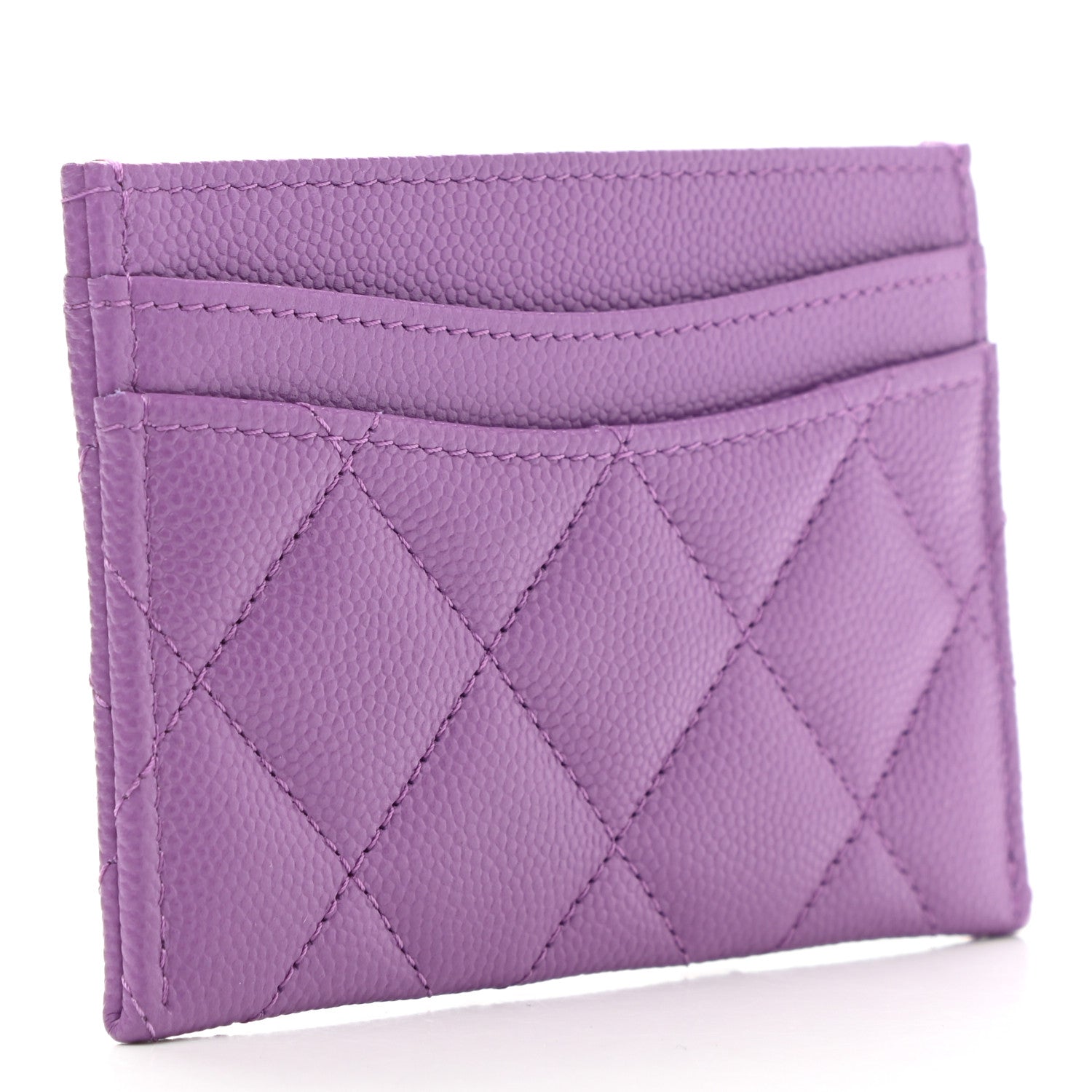 Chanel Caviar Quilted Card Holder Purple 3 of 9
