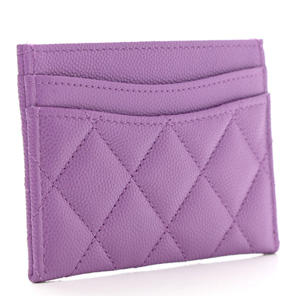 Chanel Caviar Quilted Card Holder Purple 3 of 9