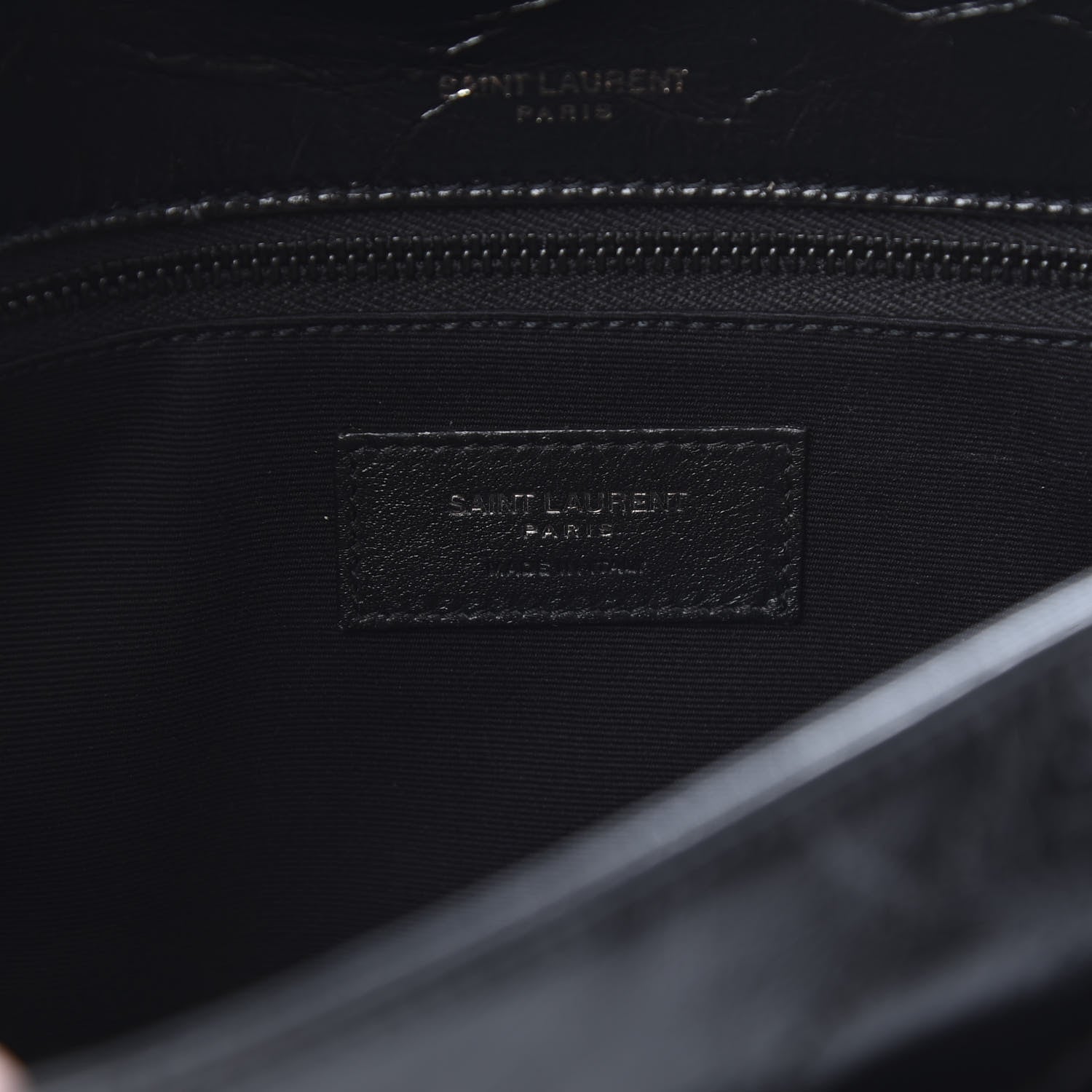 Saint Laurent Crinkled Calfskin Matelasse Monogram Medium Niki Chain Satchel Black 5 of 11