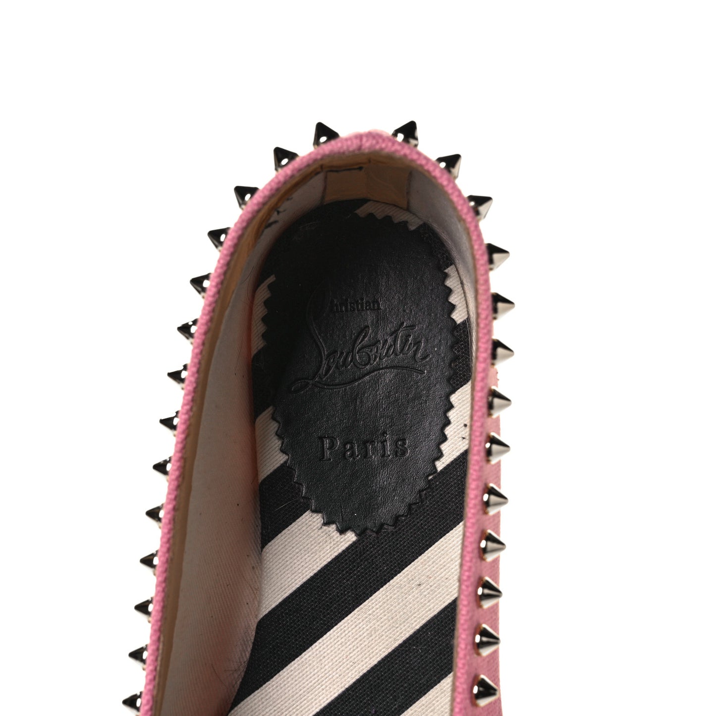 Canvas Ares Spikes Flat Espadrilles 37 Rose