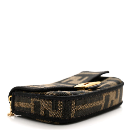 Fendi Fabric Jacquard FF 1974 Nano Baguette Charm Tobacco Moro Black 8 of 10