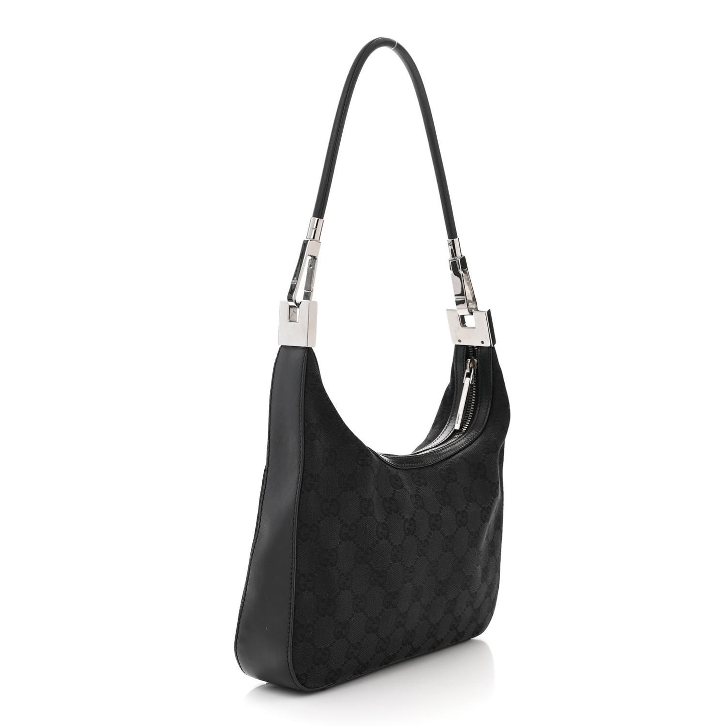 Monogram GG Small Clasp Hobo Black