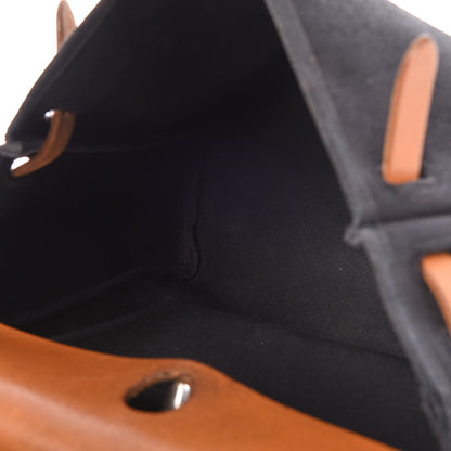 Hermes Toile Vache Calfskin Herbag 30 PM Black Natural 11 of 14
