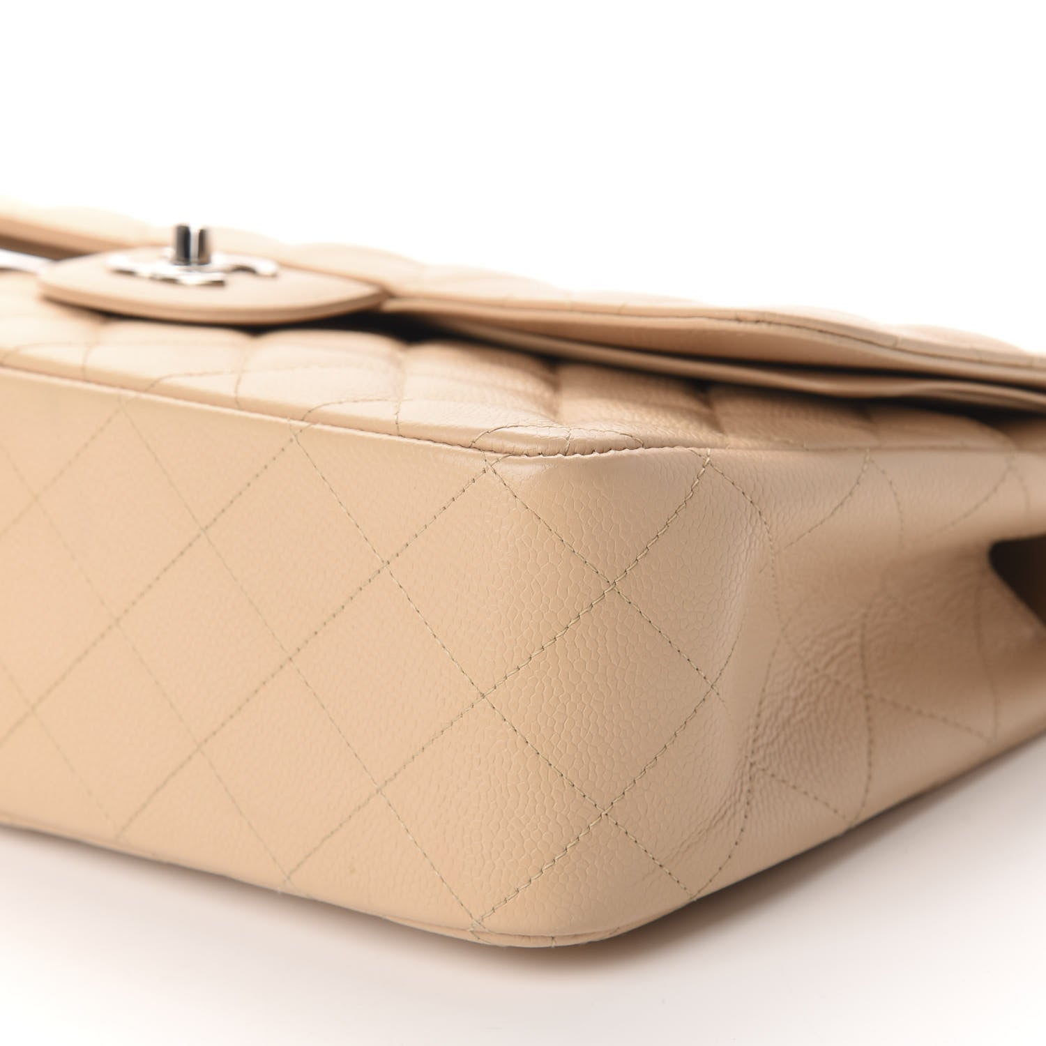 Chanel Caviar Quilted Jumbo Double Flap Light Beige 6 of 11