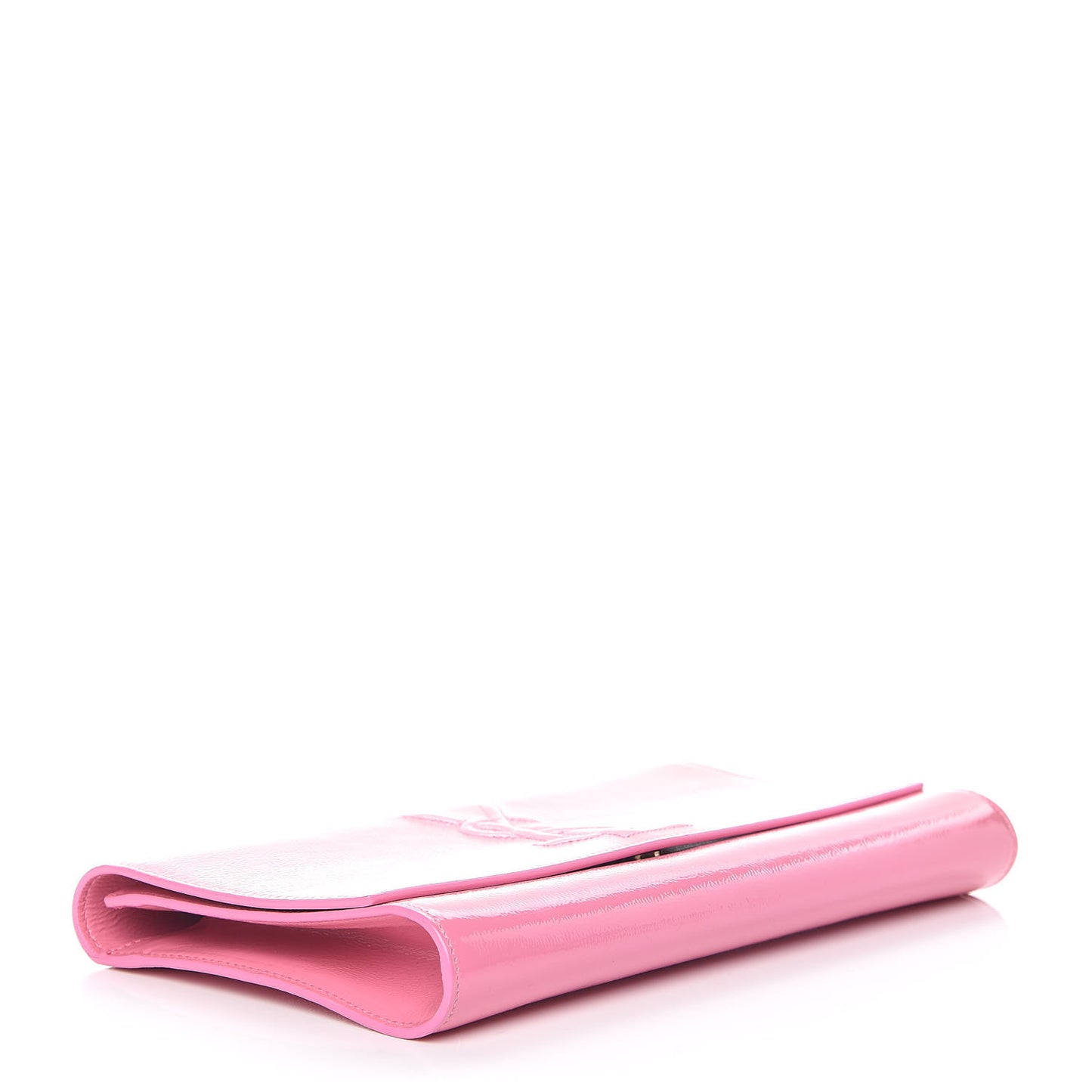 Textured Patent Large Belle De Jour Clutch Indian Pink
