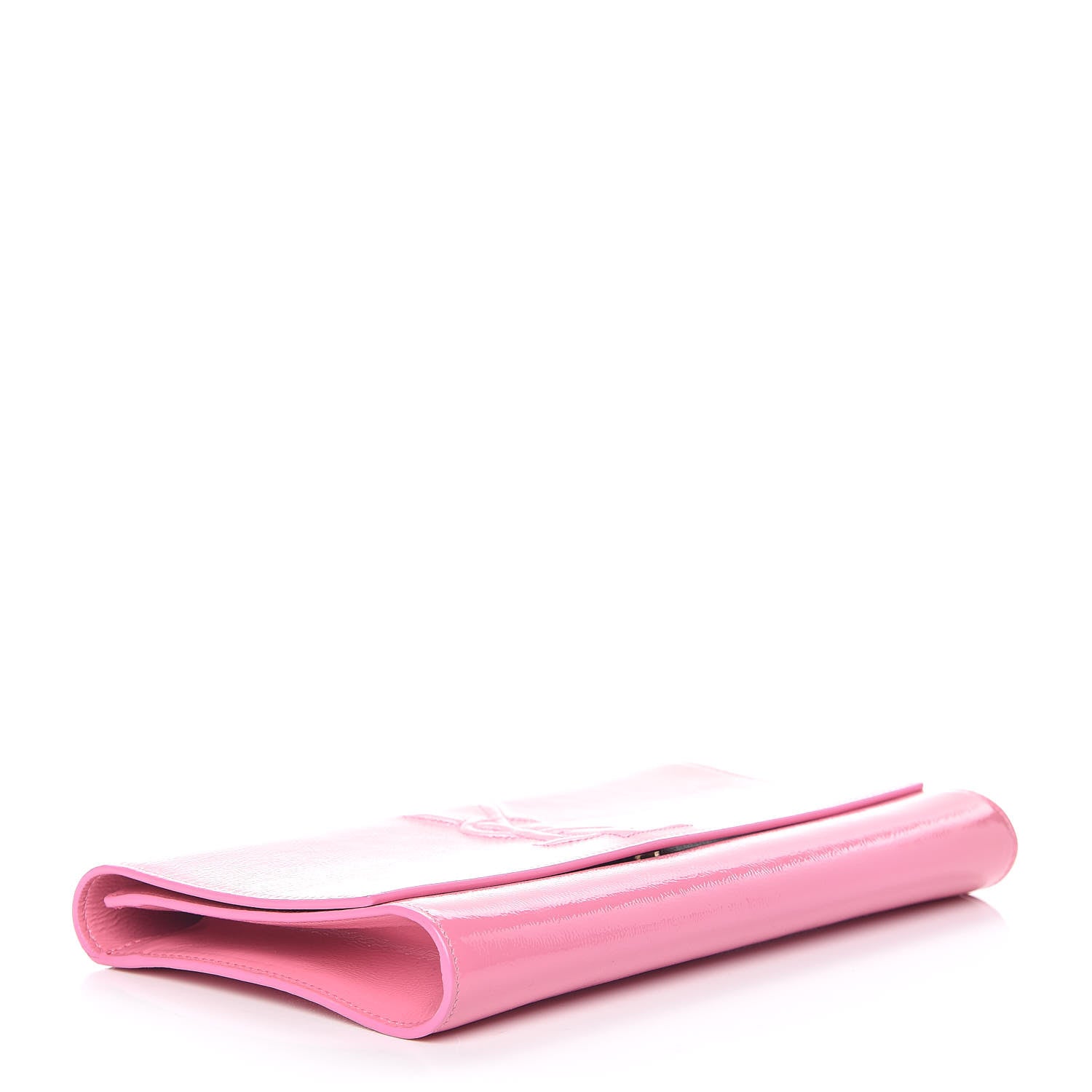 Saint Laurent Textured Patent Large Belle De Jour Clutch Indian Pink 4 of 12
