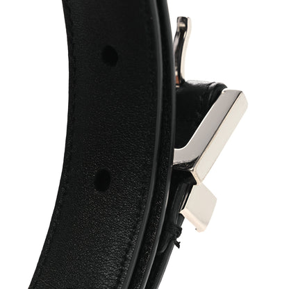 Saint Laurent Smooth Calfskin Monogram Square Buckle Belt 80 32 Black 7 of 8