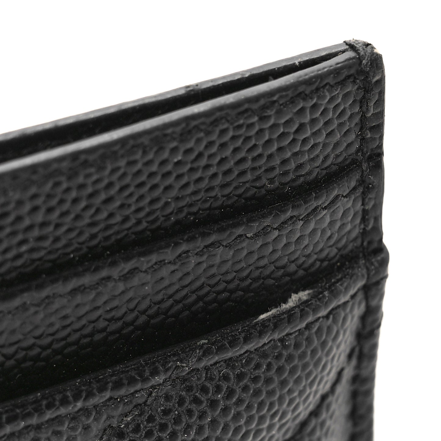 Grain De Poudre Matelasse Chevron Monogram Credit Card Case Black