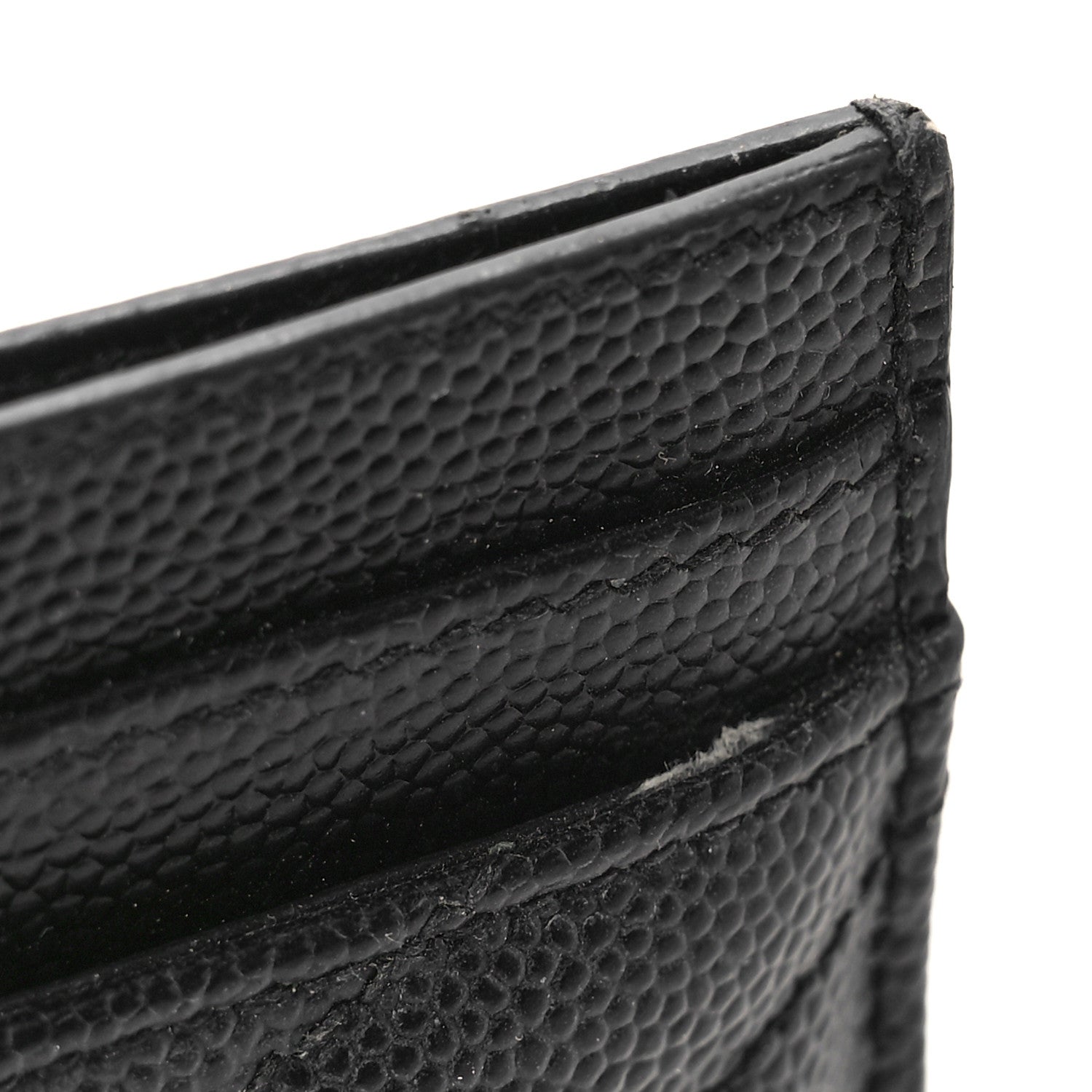 Saint Laurent Grain De Poudre Matelasse Chevron Monogram Credit Card Case Black 10 of 10
