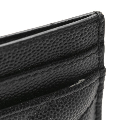 Saint Laurent Grain De Poudre Matelasse Chevron Monogram Credit Card Case Black 10 of 10