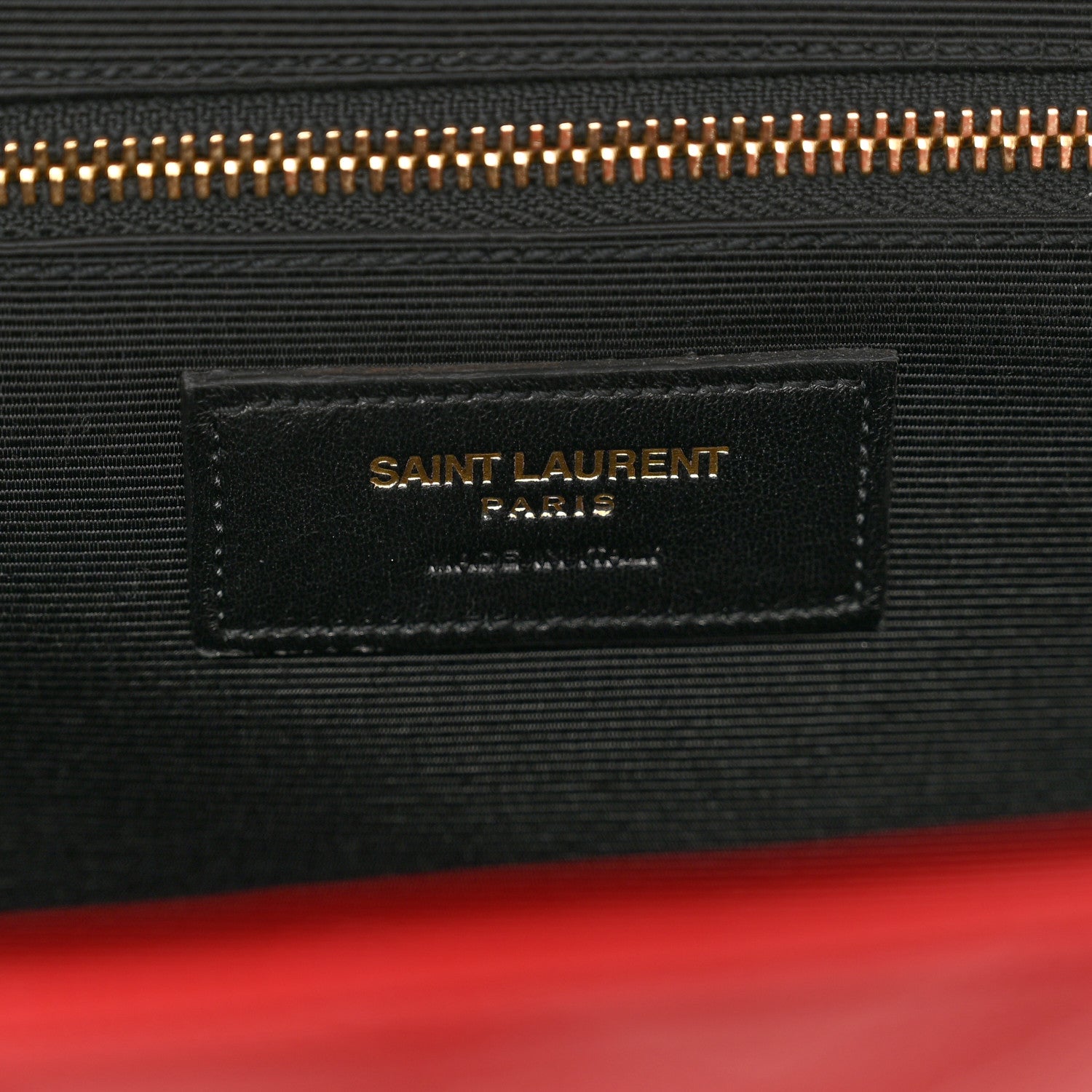 Saint Laurent Grain De Poudre Matelasse Chevron Large Monogram Satchel Lipstick Red 7 of 10