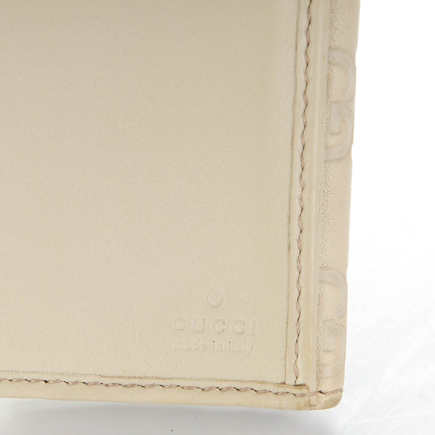 Gucci Guccissima Margaux Calfskin Icon Bar Continental Flap Wallet Mystic White 7 of 13