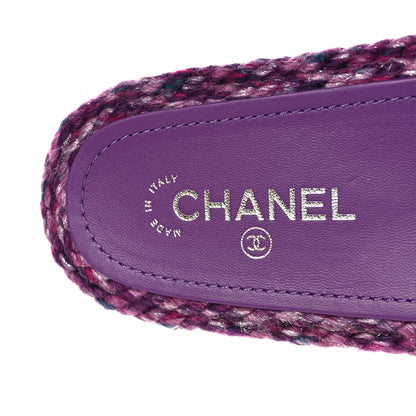 Chanel Cord Braided Chain Slide Sandals 37 Dark Purple 8 of 8