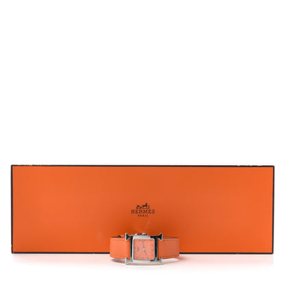 Hermes Stainless Steel Swift 26mm Heure H Hour Quartz Watch Orange 5 of 5