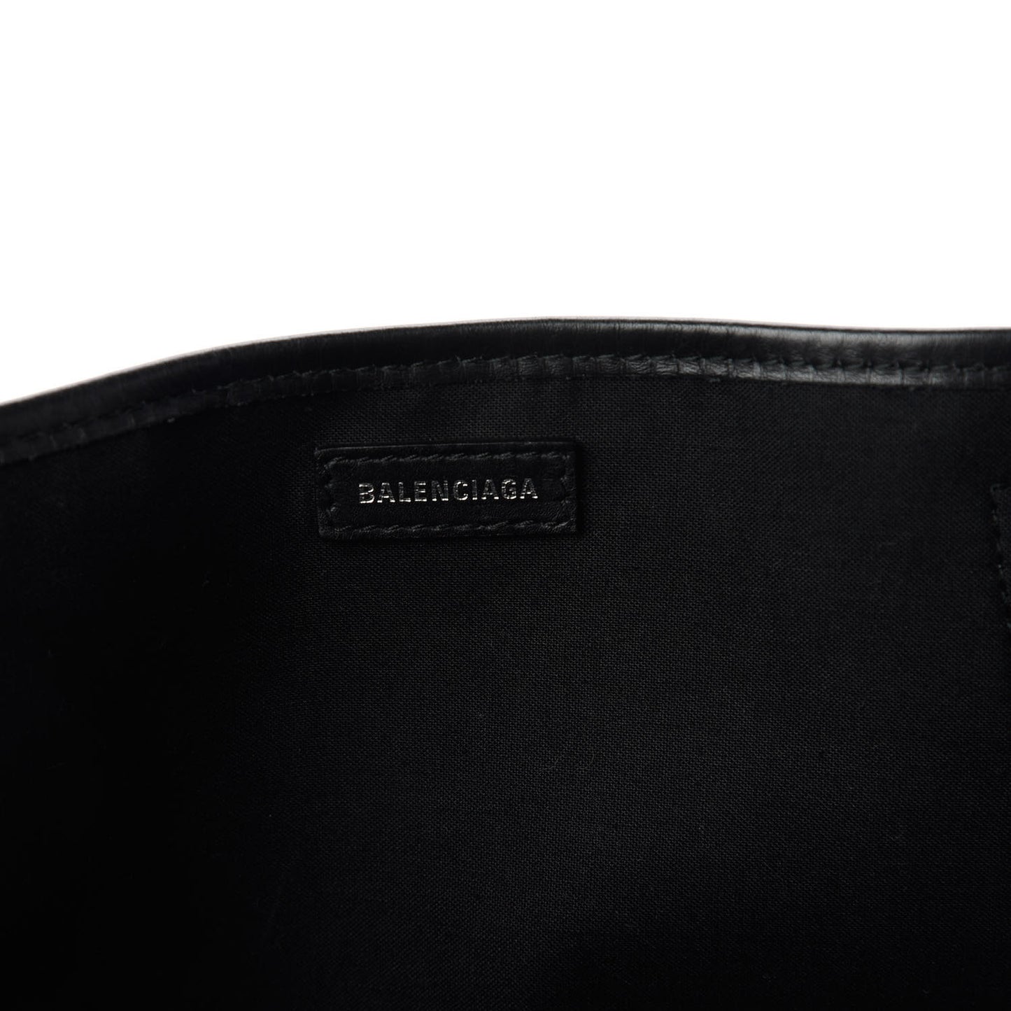 Cotton Canvas Satin Calfskin S Navy Cabas Natural Black