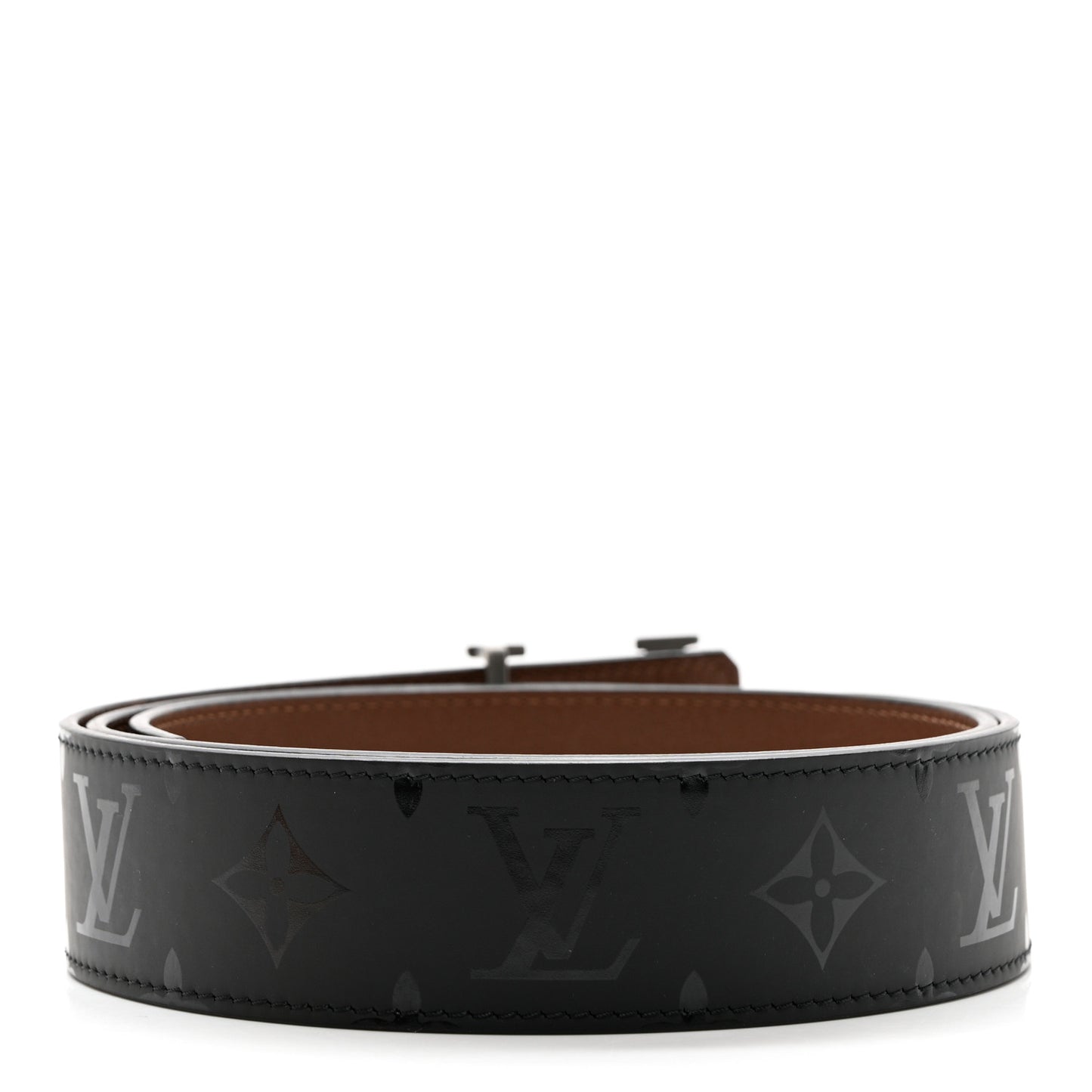 Monogram Eclipse Taigarama 40mm LV Initiales Reversible Belt 95 38 Black