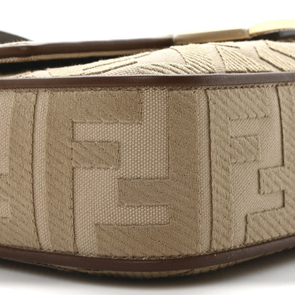 Fendi Sardinian Jacquard Vitello King FF 1974 Embroidered Baguette Corda Praline 9 of 10
